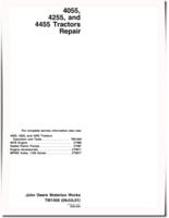John Deere 4055, 4255 and 4455 Tractors Repair Manual (tm1458)