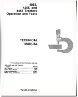 John Deere 4055, 4255 and 4455 Tractors Operation and Test Manual (tm1459)