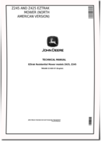 John Deere EZTrak Z245 and Z425 Zero-Turn Mowers Technical Manual (tm1498)