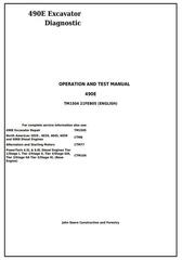 TM1504 - John Deere 490E Excavator Diagnostic, Operation and Test Service Manual