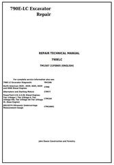 TM1507 - John Deere 790E-LC Excavator Service Repair Technical Manual