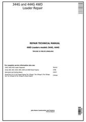 TM1558 - John Deere 344G and 444G 4WD Loader Service Repair Technical Manual