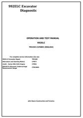 TM1559 - John Deere 992ELC Excavator Diagnostic, Operation and Test Service Manual