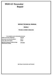TM1560 - John Deere 992E-LC Excavator Service Repair Technical Manual