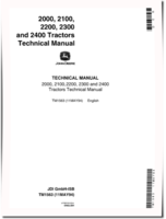 John Deere 2000, 2100, 2200, 2300 and 2400 Tractors Technical Manual (tm1563)