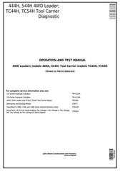 TM1604 - John Deere 444H, 544H 4WD Loader; TC44H, TC54H Tool Carrier Loader Diagnostic Service Manual