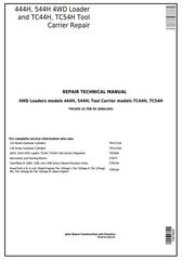 TM1605 - John Deere 444H, 544H 4WD Loaders; TC44H, TC54H Tool Carrier Loaders Service Repair Manual