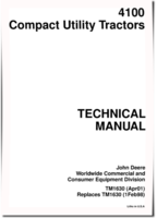 John Deere 4100 Compact Utility Tractors Technical Manual (tm1630)