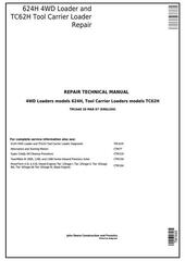 TM1640 - John Deere 624H 4WD Loader and TC62H Tool Carrier Loader Service Repair Technical Manual