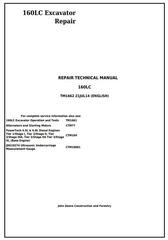 TM1662 - John Deere 160LC Excavator Service Repair Technical Manual
