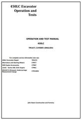 TM1671 - John Deere 450LC Excavator Diagnostic, Operation and Test Manual