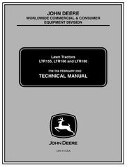 TM1768 - John Deere LTR155, LTR166, LTR180 Lawn Tractors Diagnostic and Repair Technical Service Manual