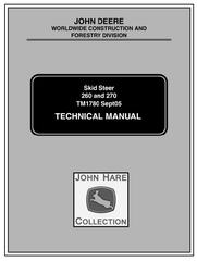 TM1780 - John Deere Skid Steer Loader Type 260, 270 Service Repair Technical Manual