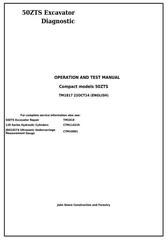 TM1817 - John Deere 50ZTS Compact Excavator Diagnostic, Operation and Test Service Manual