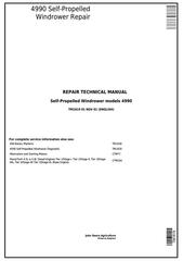 TM1819 - John Deere 4990 Self-Propelled Hay and Forage Windrower Service Repair Technical Manual