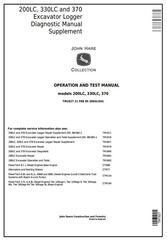 TM1827 - John Deere 200LC, 330LC, 370 Excavator Logger Diagnostic and Test Manual Supplement