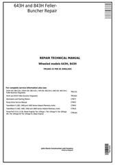 TM1845 - John Deere 643H and 843H Wheeled Feller Buncher Service Repair Technical Manual