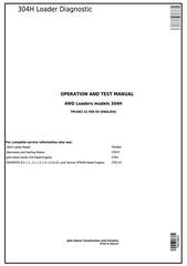 TM1863 - John Deere 304H Loader 4WD Loader Diagnostic, Operation and Test Service Manual