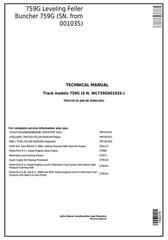 TM2218 - John Deere 759G (SN. from 001035) Feller Buncher (Track Harvester) Technical Service Manual