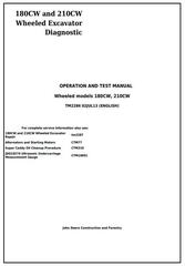 TM2286 - John Deere 180CW and 210CW Wheeled Excavator Diagnostic, Operation and Test Manual
