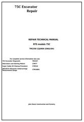 TM2358 - John Deere 75C RTS Excavator Service Repair Technical Manual