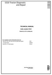 TM4639 - John Deere 5310 Tractor India Tractors Technical Service Manual