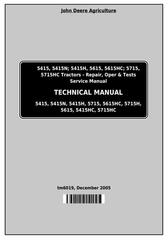 TM6019 - John Deere Tractors 5415, 5415N, 5415H, 5615, 5615HC, 5715, 5715HC All Inclusive Technical Manual