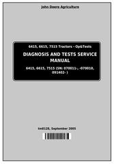 TM8128 - John Deere Tractors Models 6415, 6615, 7515 (South America) Diagnostic and Tests Service Manual