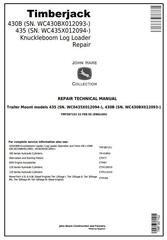 TMF387152 - John Deere Timberjack 435, 430B Series II Knuckleboom Trailer Mount Log Loader Service Repair Manual