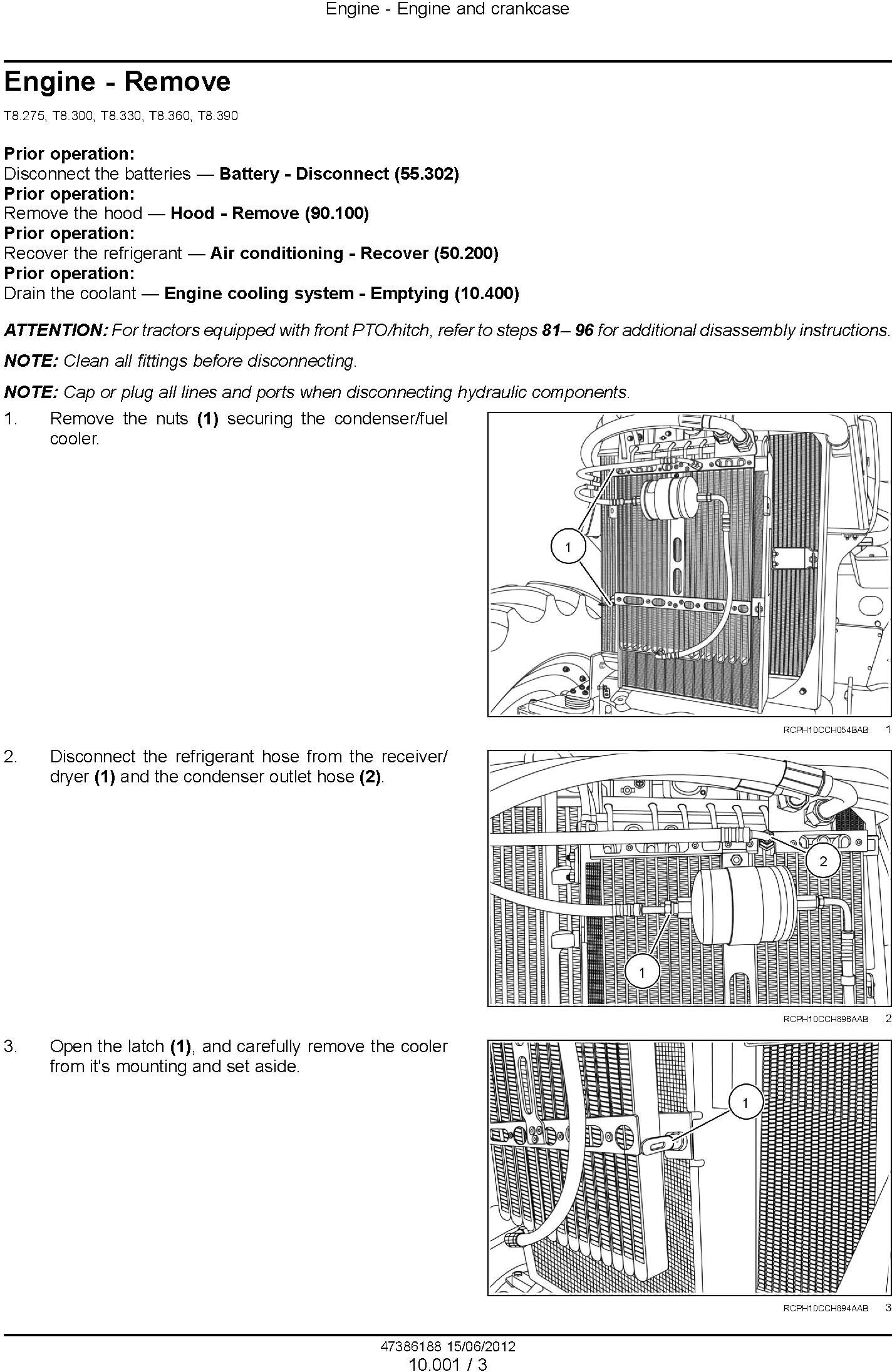 New Holland T8.275, T8.300, T8.330, T8.360, T8.390 Tractor (PIN.from ZBRC07000) Service Manual - 1