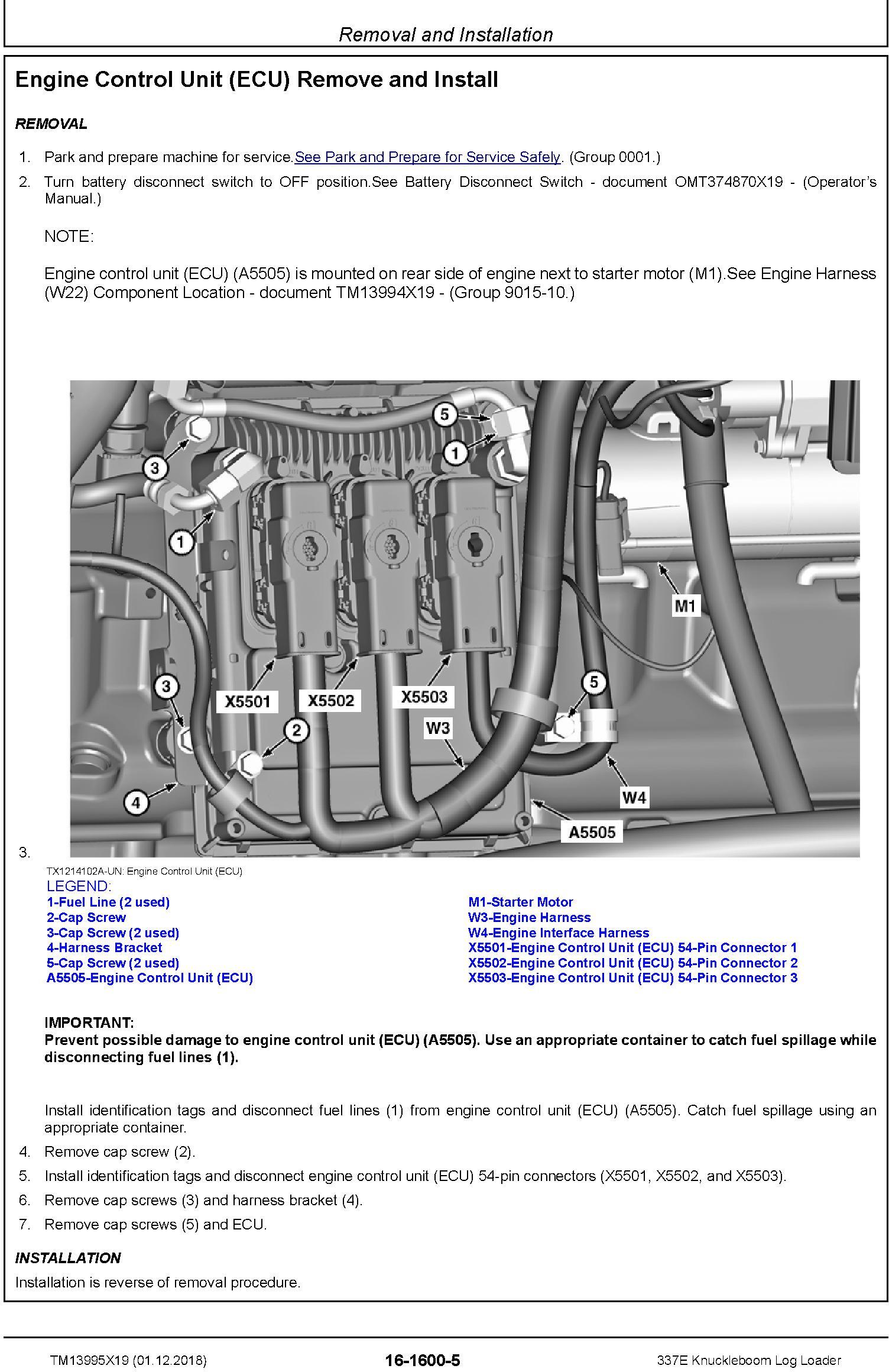 John Deere 337E (SN. C306736-) Knuckleboom Log Loader Repair Manual (TM13995X19) - 3