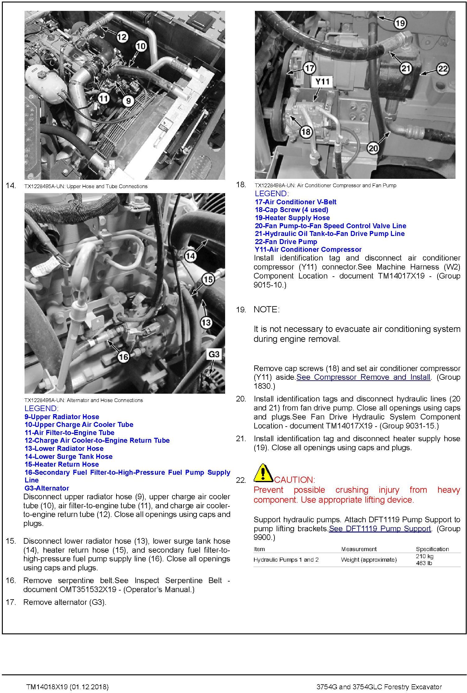 John Deere 3754G, 3754GLC (SN .D371001-) Forestry Excavator Repair Technical Manual (TM14018X19) - 3