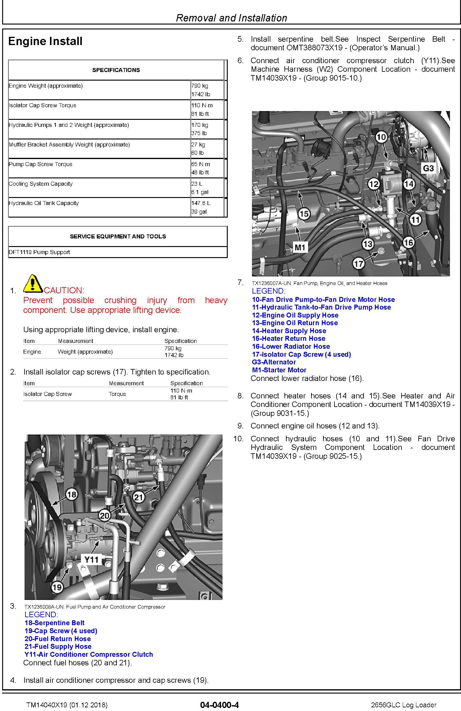 John Deere 2656GLC (SN. C266001-, D266001) Log Loader Repair Technical Service Manual (TM14040X19) - 3