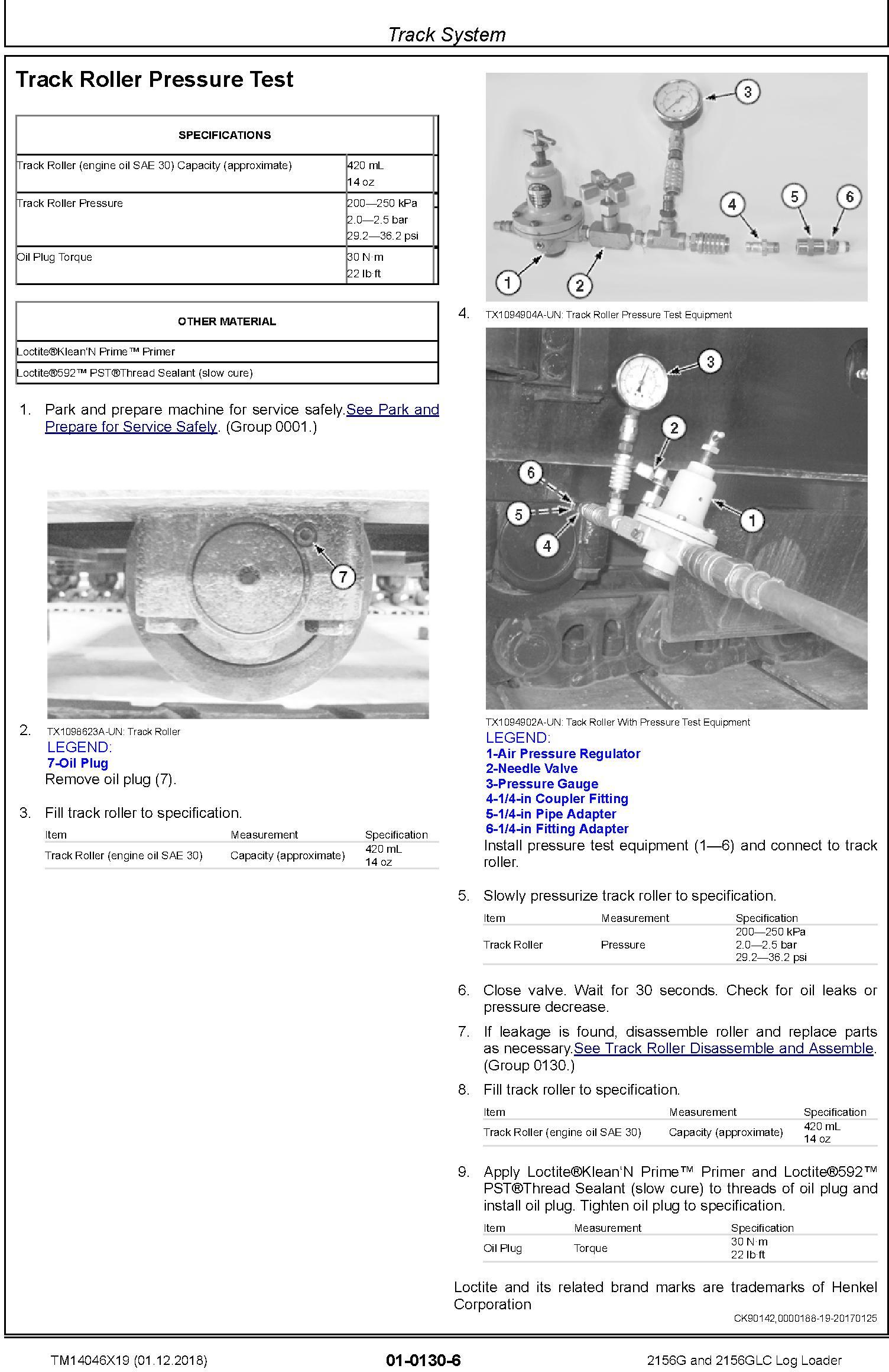 John Deere 2156G, 2156GLC (SN. F216001-) Log Loader Repair Technical Service Manual (TM14046X19) - 2