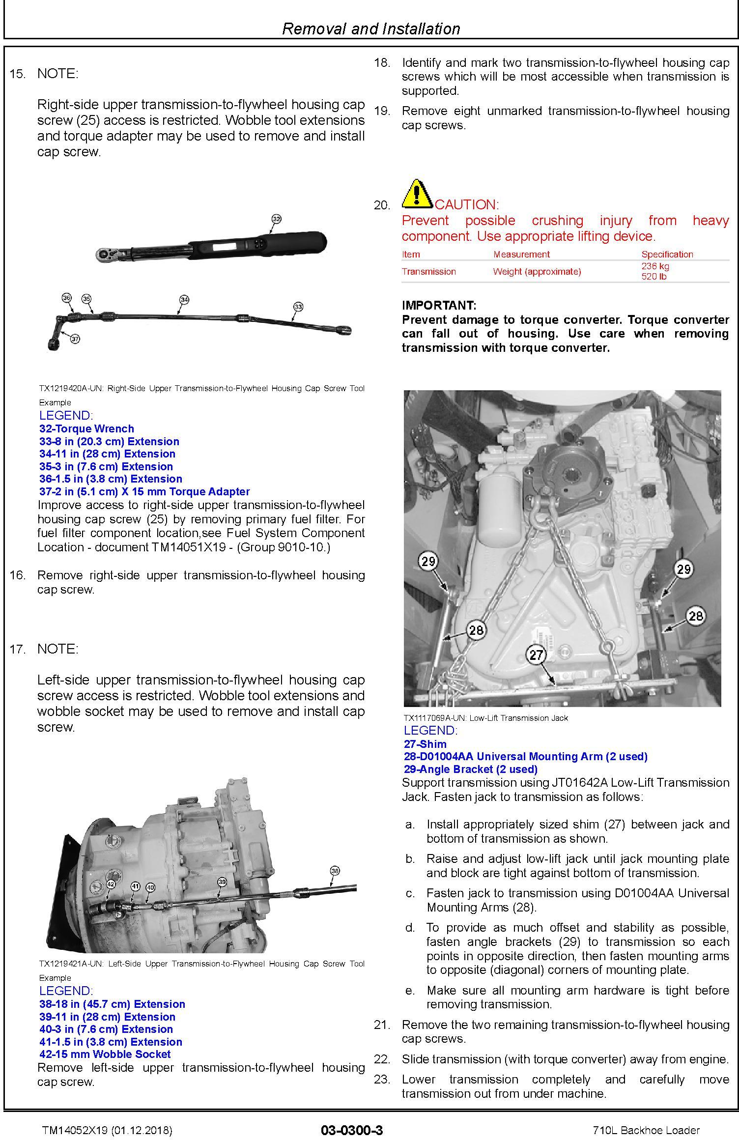 John Deere 710L (SN. from F294268) Backhoe Loader Service Repair Technical Manual (TM14052X19) - 2