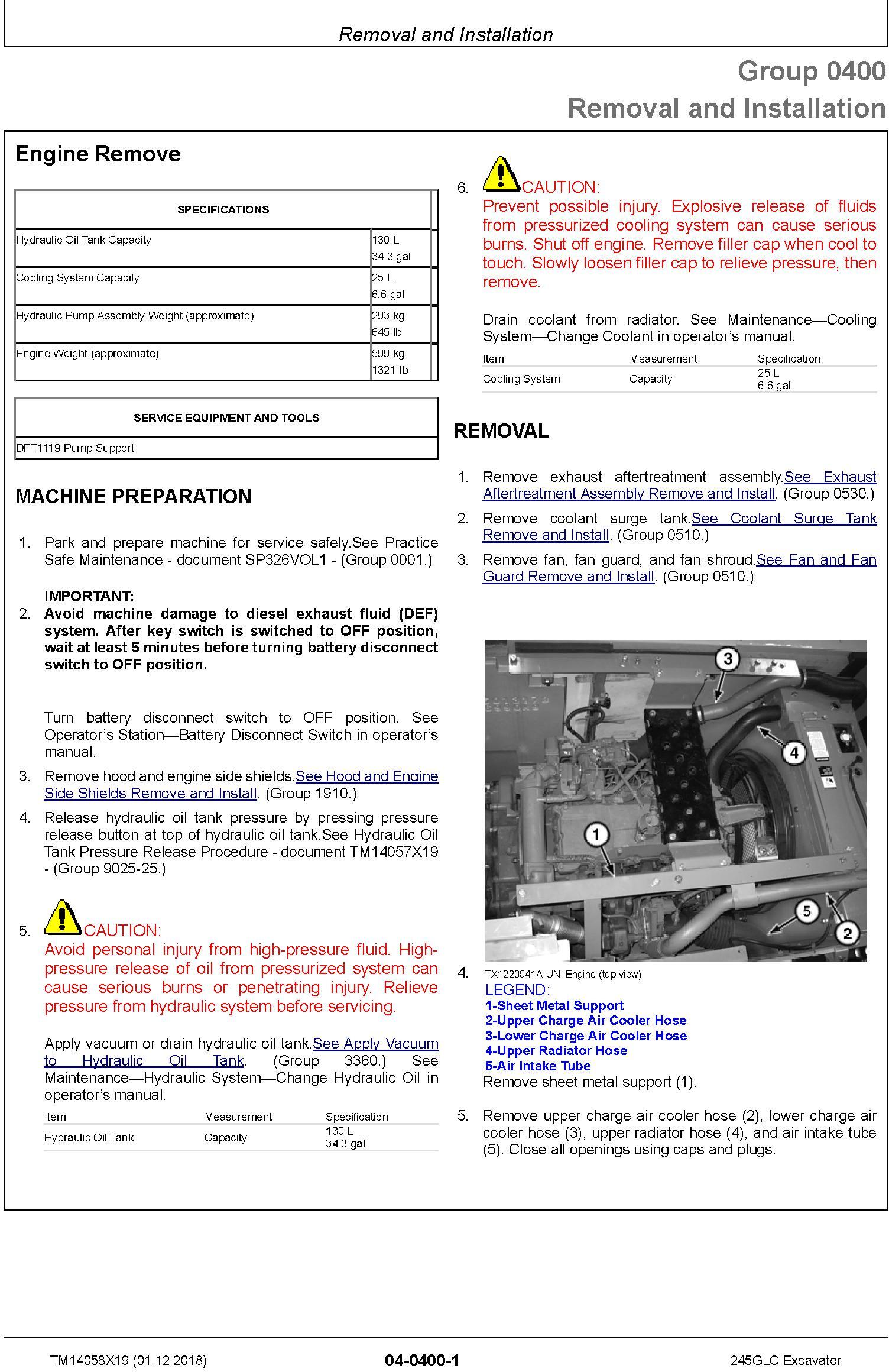 John Deere 245GLC (SN. From F800001) Excavator Service Repair Technical Manual (TM14058X19) - 3