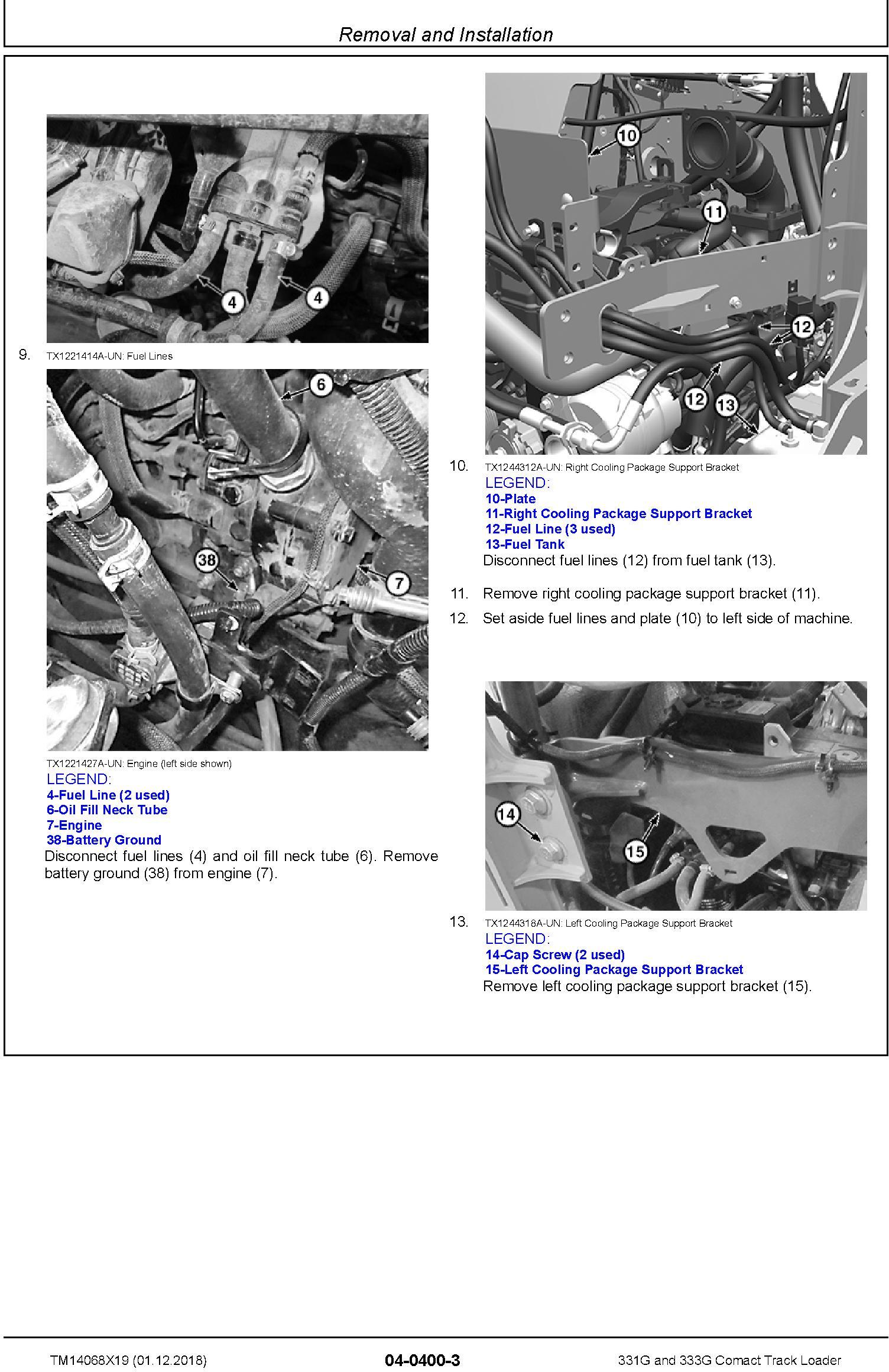 John Deere 331G and 333G Comact Track Loader Repair Service Manual (TM14068X19) - 2