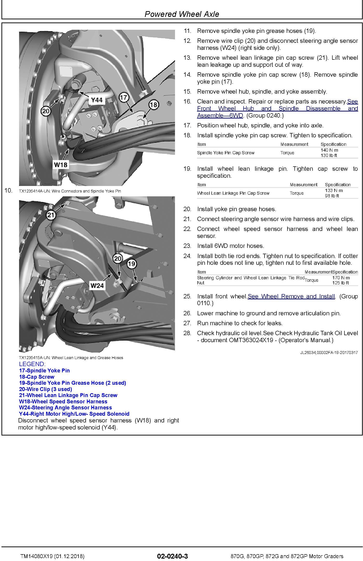 John Deere 870G, 870GP, 872G, 872GP (SN. C678818-680877) Motor Graders Repair Manual (TM14080X19) - 2