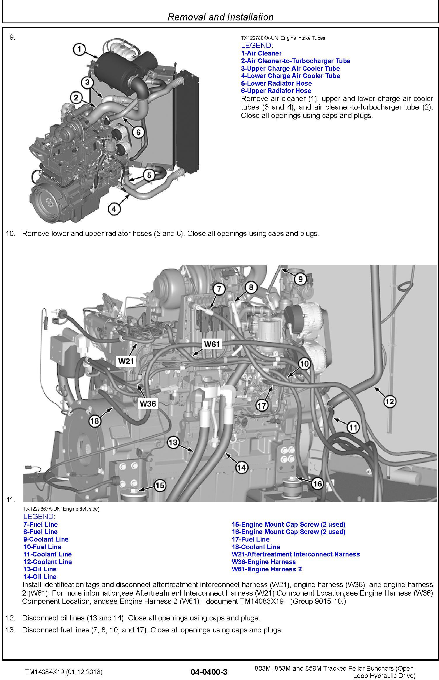 John Deere 803M,853M,859M (SN.F293917-,L343918-) Feller Buncher (Open-Loop) Repair Manual TM14084X19 - 2