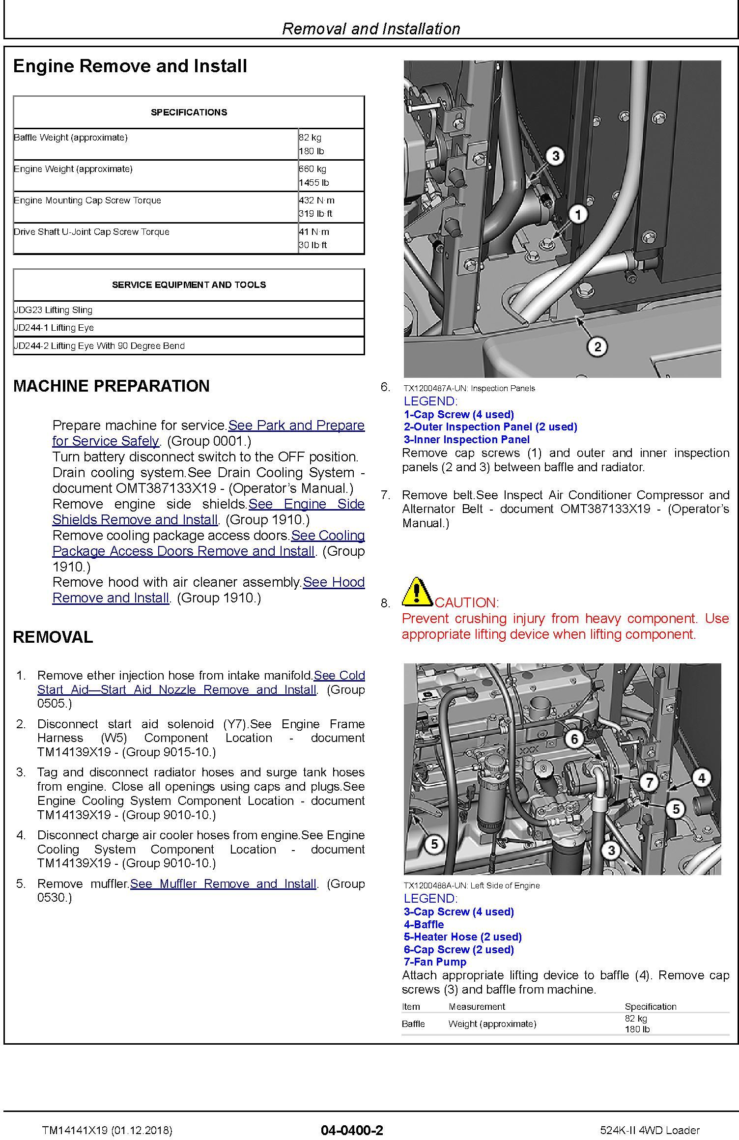 John Deere 524K-II (SN. D677549-) 4WD Loader Repair Technical Service Manual (TM14141X19) - 3