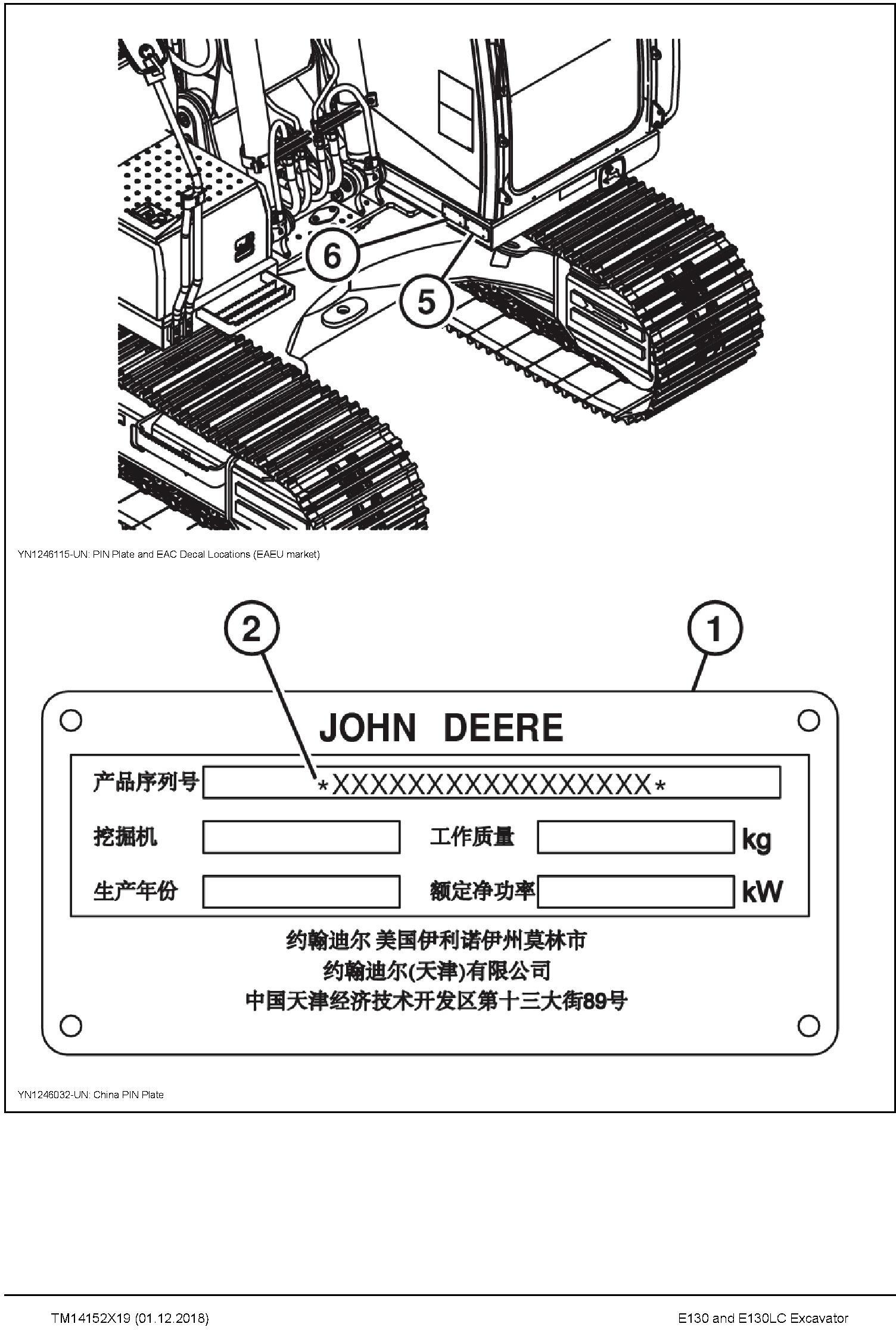 John Deere E130, E130LC (SN.from D300013) Excavator Operation & Test Technical Manual (TM14152X19) - 1