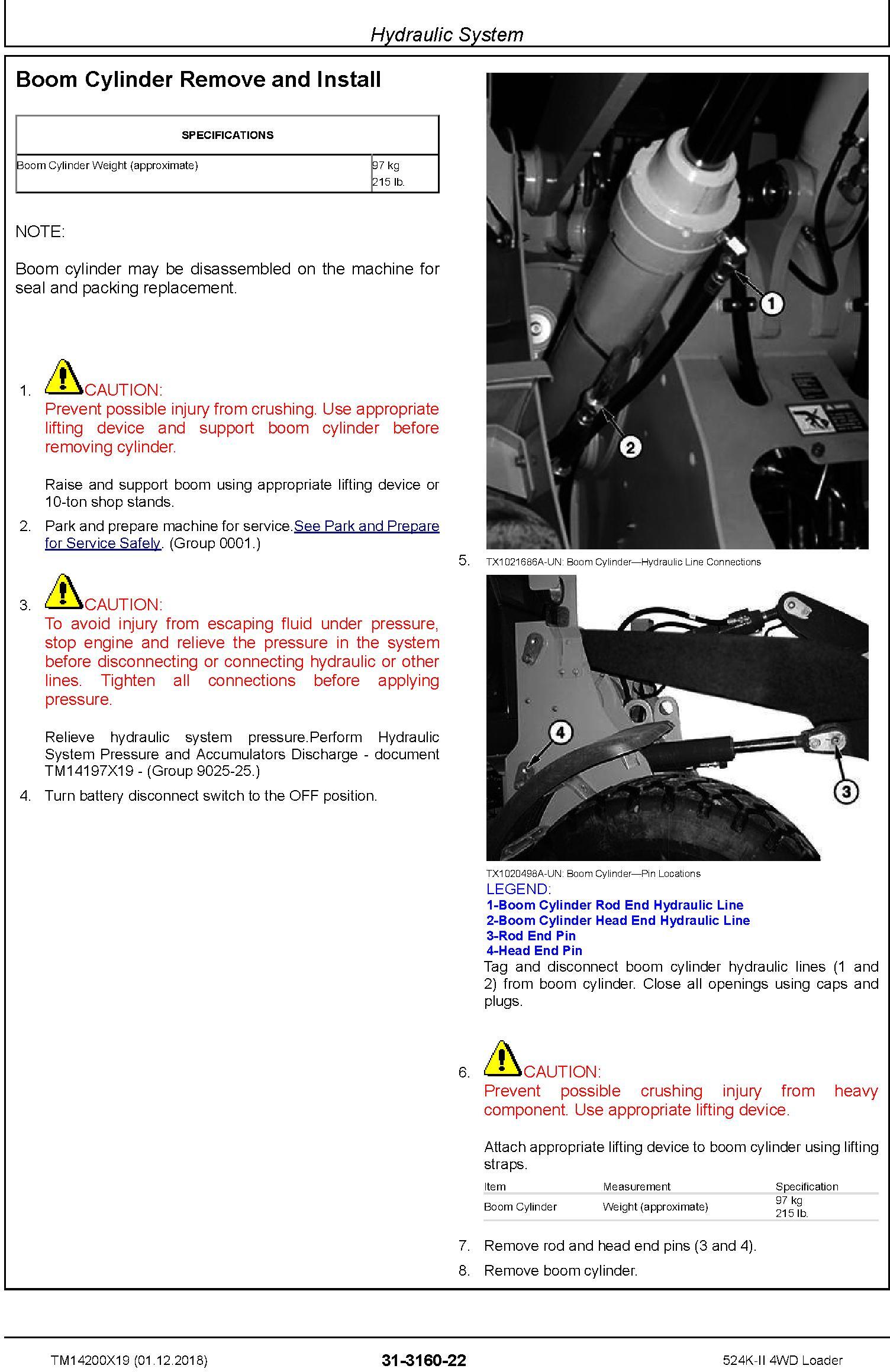 John Deere 524K-II (SN. D001001-) 4WD Loader Repair Technical Service Manual (TM14200X19) - 3