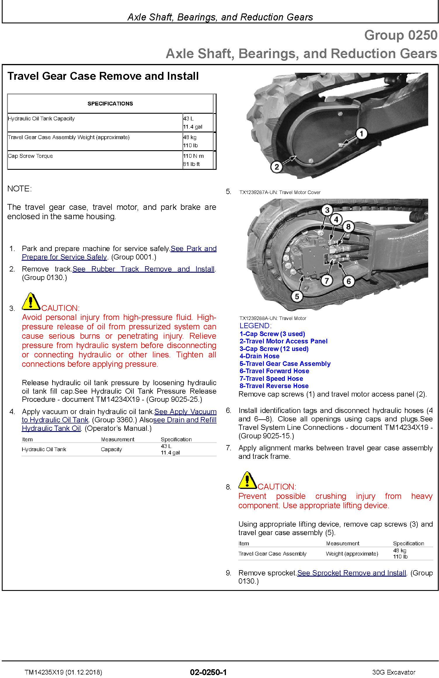 John Deere 30G (SN.from K265001) Excavator Service Repair Technical Manual (TM14235X19) - 2