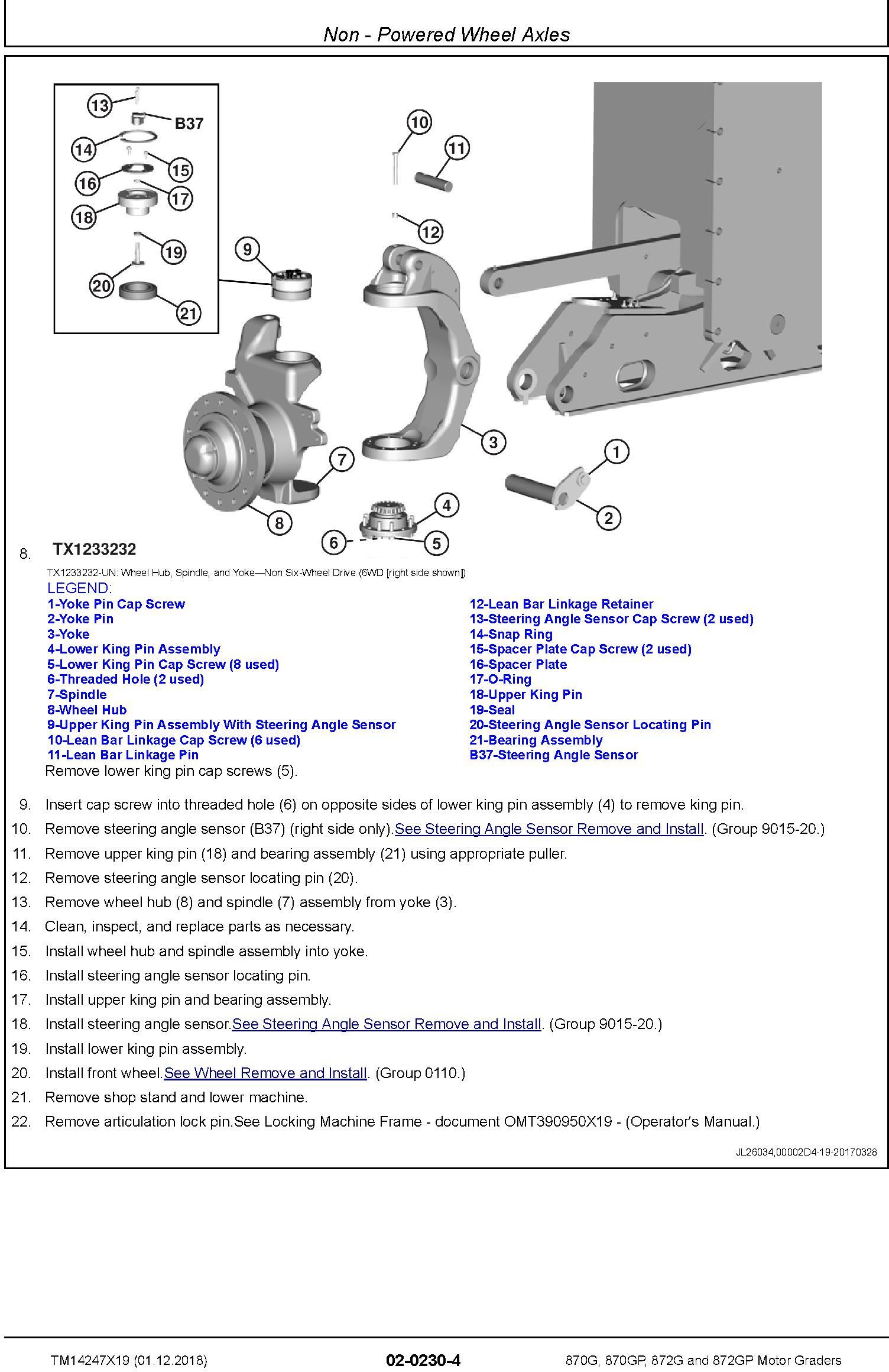 John Deere 870G, 870GP, 872G, 872GP (SN. F680878-,L700954-) Motor Graders Repair Manual (TM14247X19) - 1