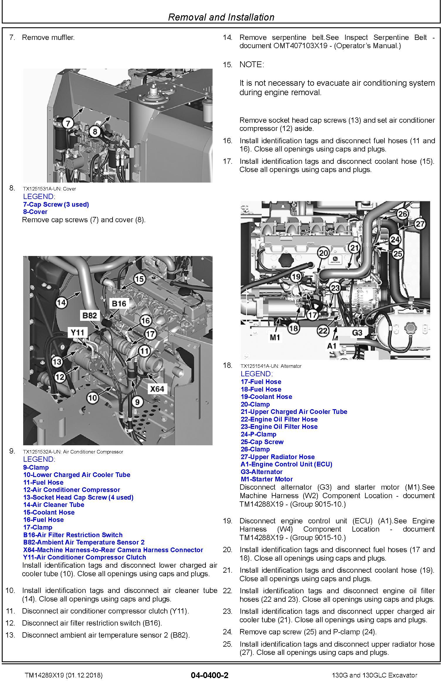 John Deere 130G, 130GLC (SN.from D040001) Excavator Service Repair Technical Manual (TM14289X19) - 2