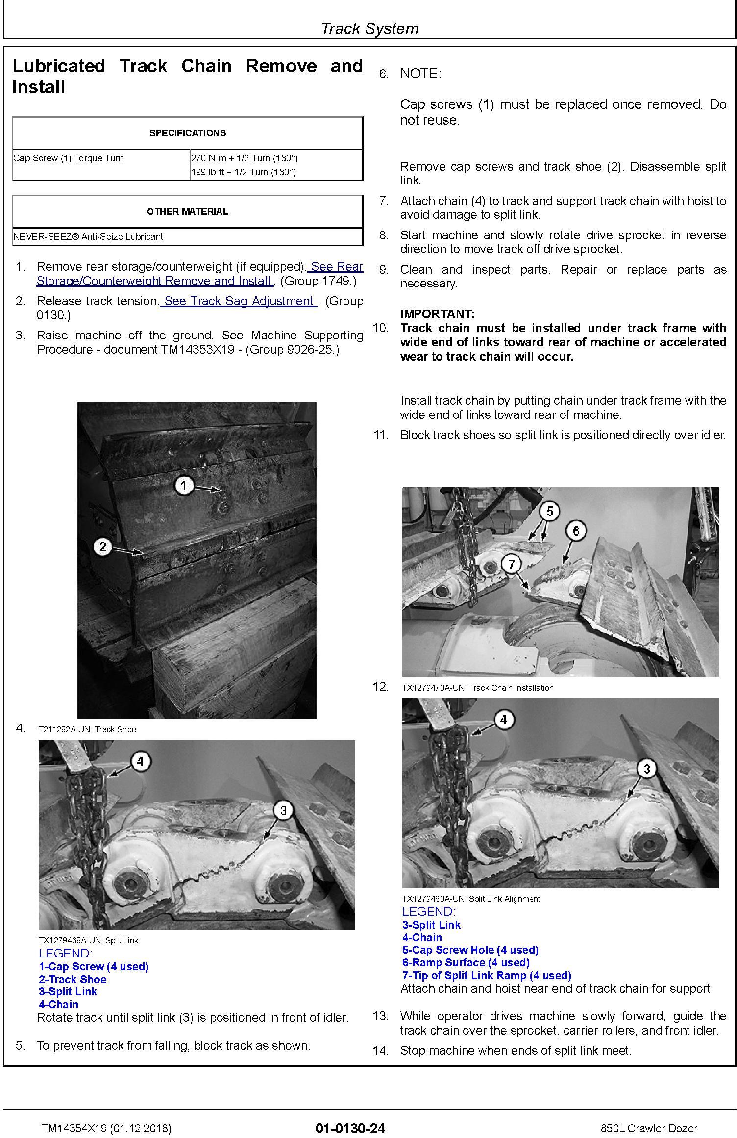 John Deere 850L Crawler Dozer Repair Technical Manual (TM14354X19) - 1