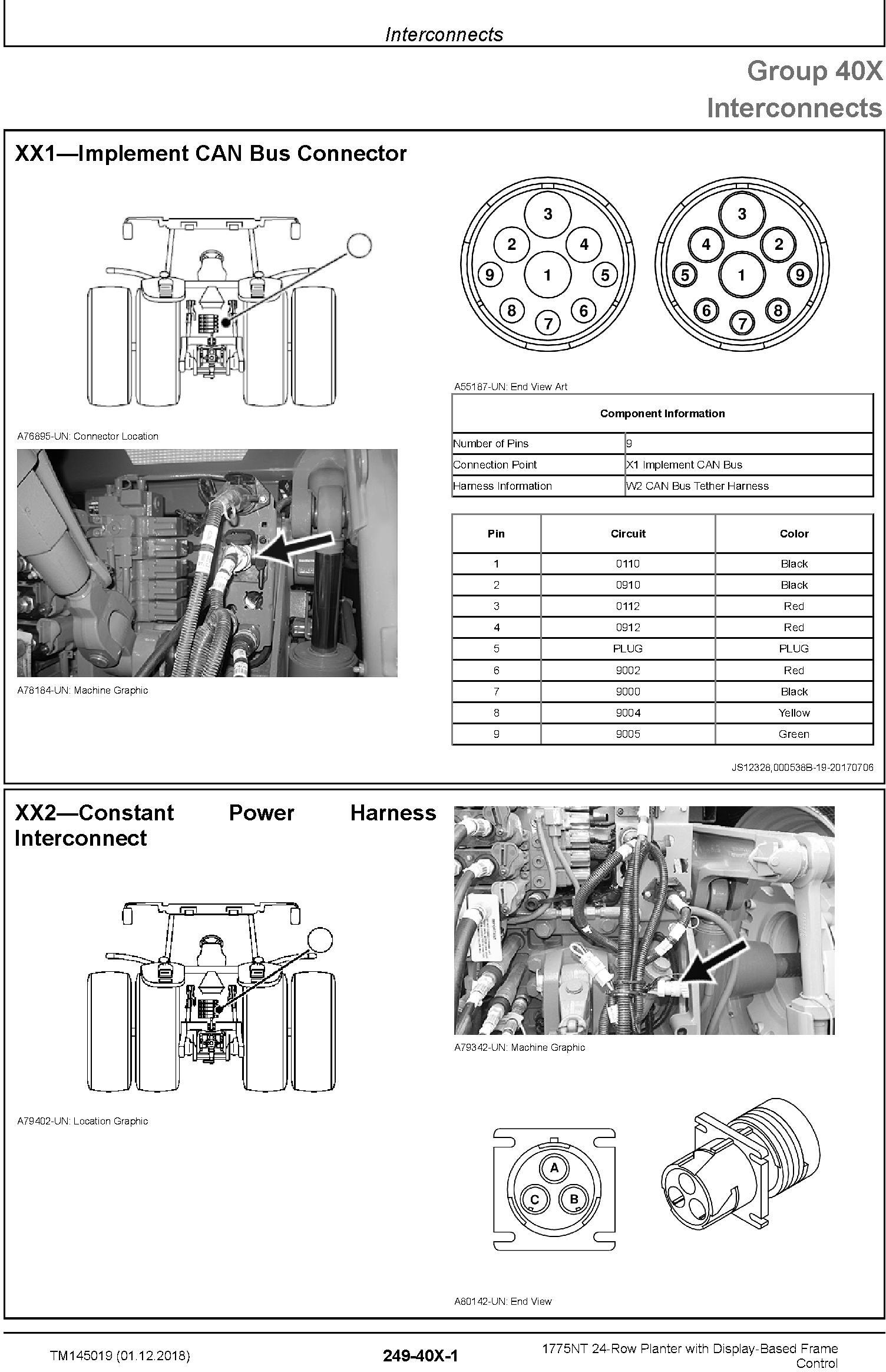 John Deere 1775NT 24row Planter w.Display-Based Frame Control Diagnostic Technical Manual (TM145019) - 1