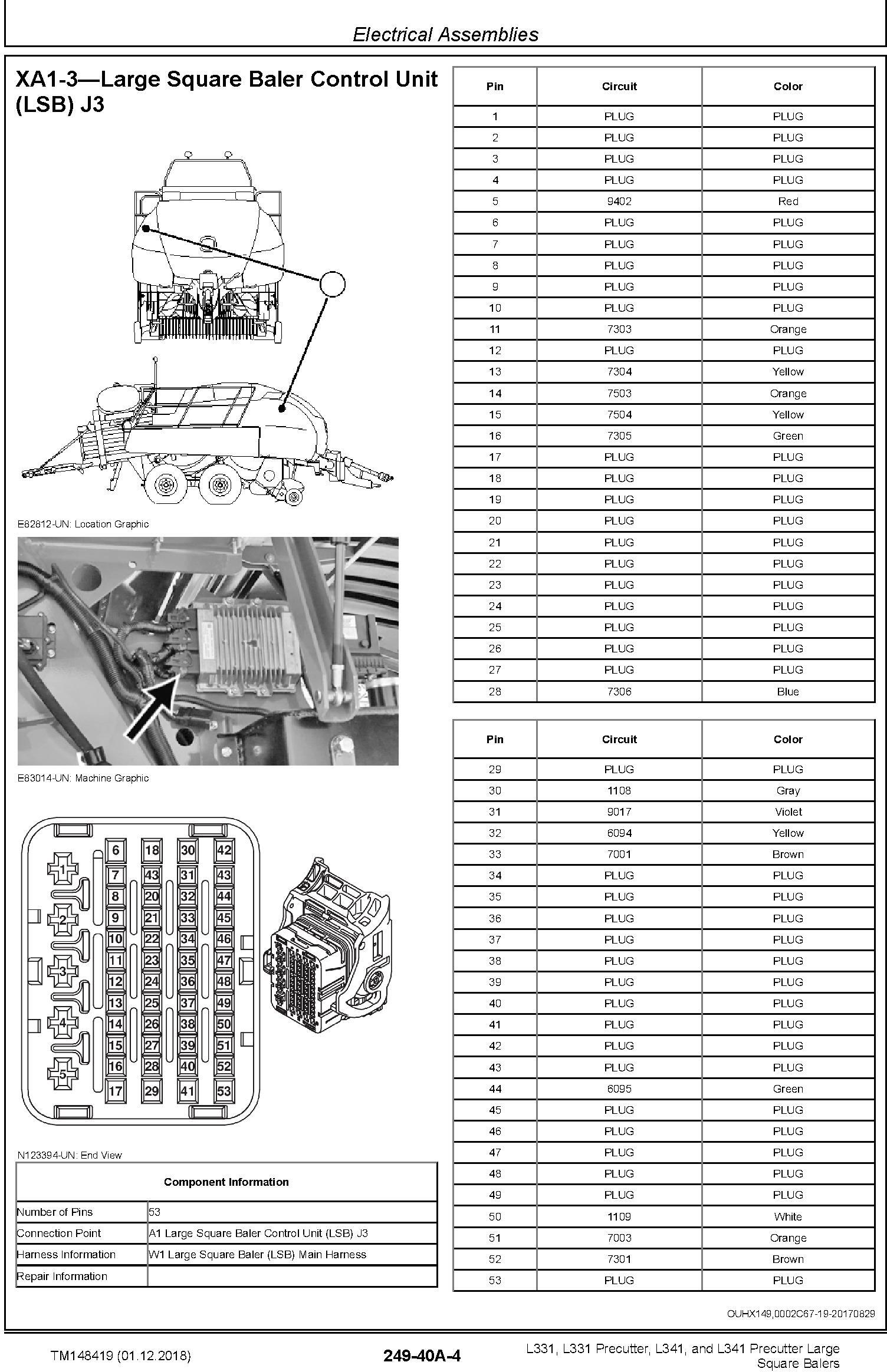 JD John Deere L331/Precutter, L341/ Precutter Large Square Balers Repair Technical Manual (TM148419) - 1