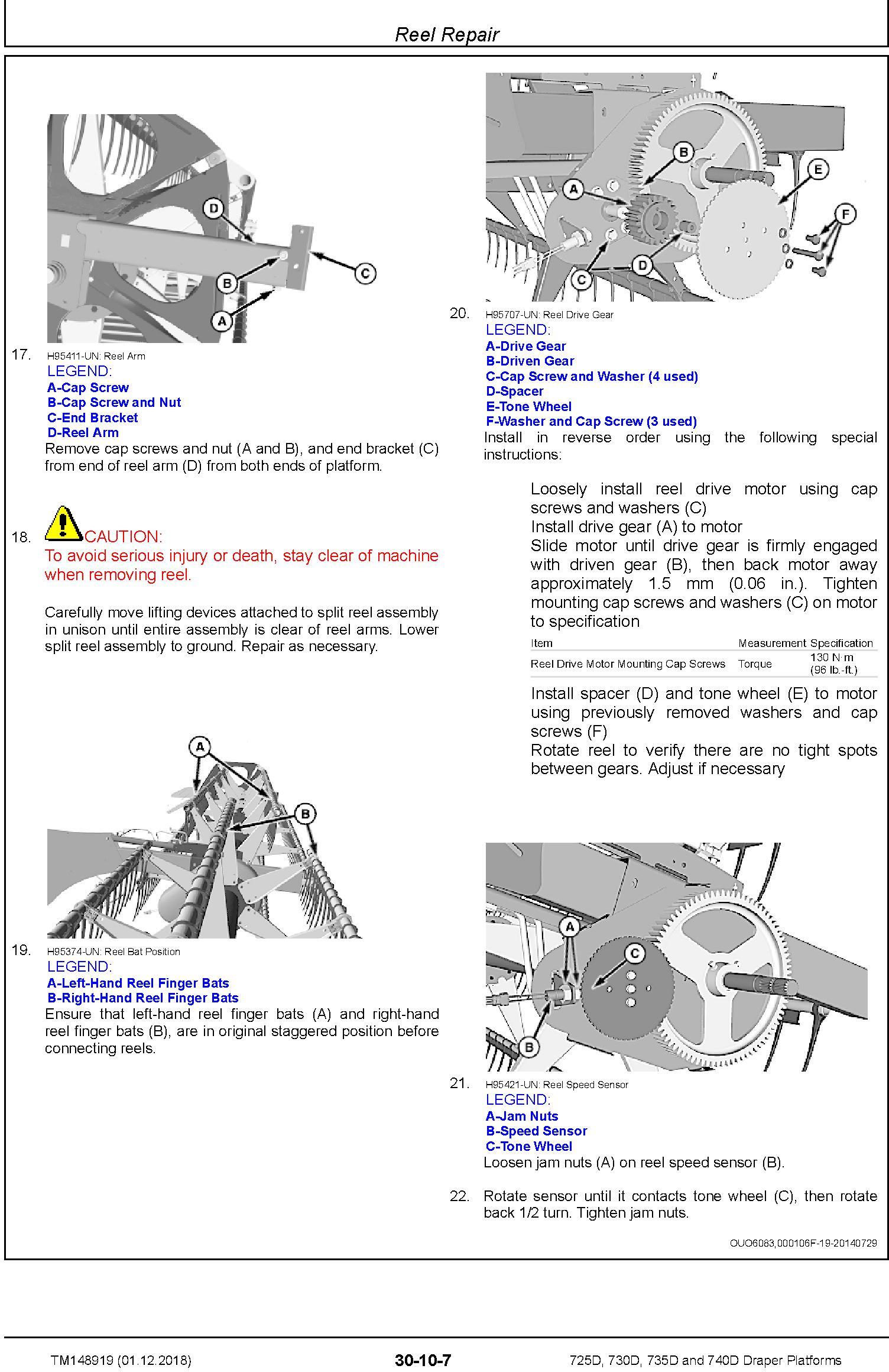 John Deere 725D, 730D, 735D and 740D Draper Platforms Repair Technical Service Manual (TM148919) - 2