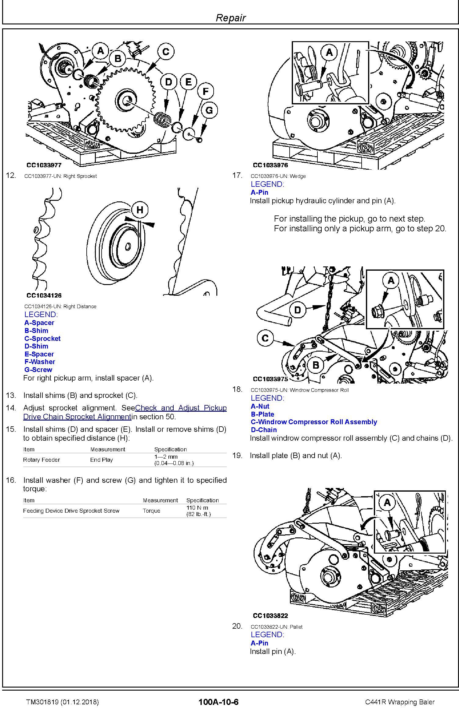 John Deere C441R Wrapping Baler Service Repair Technical Manual (TM301819) - 1